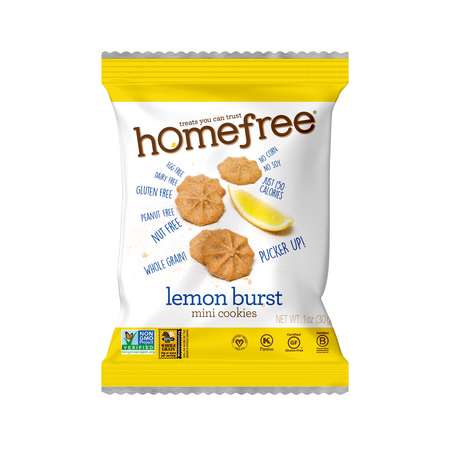 Homefree Gluten Free Lemon Burst Mini Cookies Single Serve 1 oz. Bags, PK30 LGFMLC30